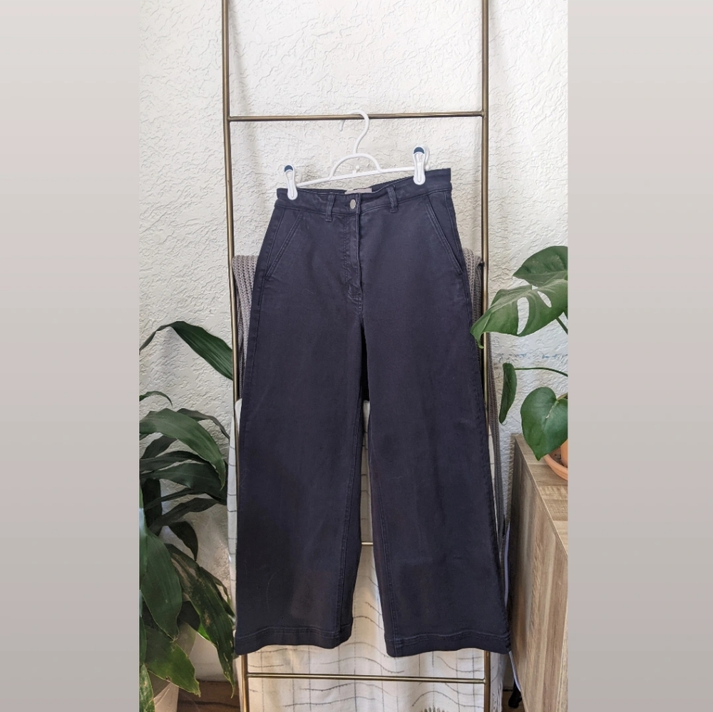 Everlane Cropped Wide Navy Jeans sz 27